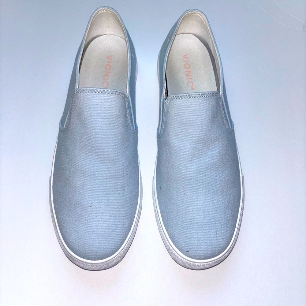 Vionic Groove Women's Slip On Sneaker Casual Canvas Comfort Shoe Blue